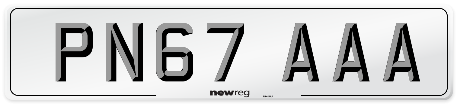 PN67 AAA Number Plate from New Reg